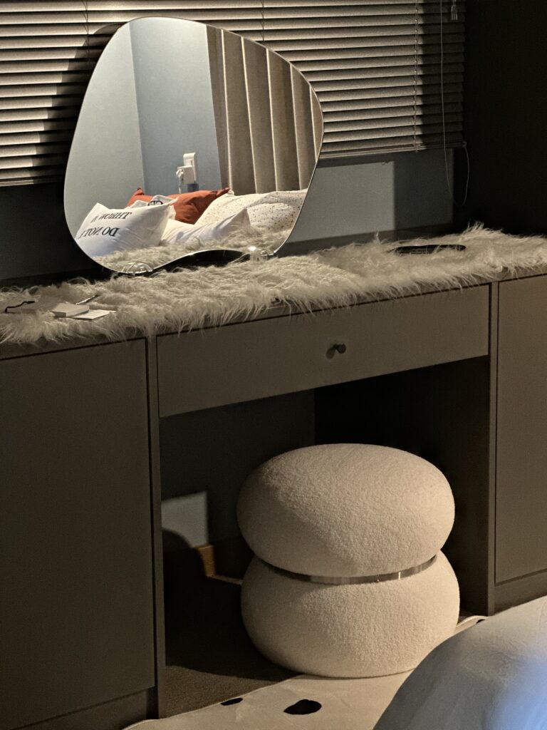 Cozy Bedroom with fluffy textures