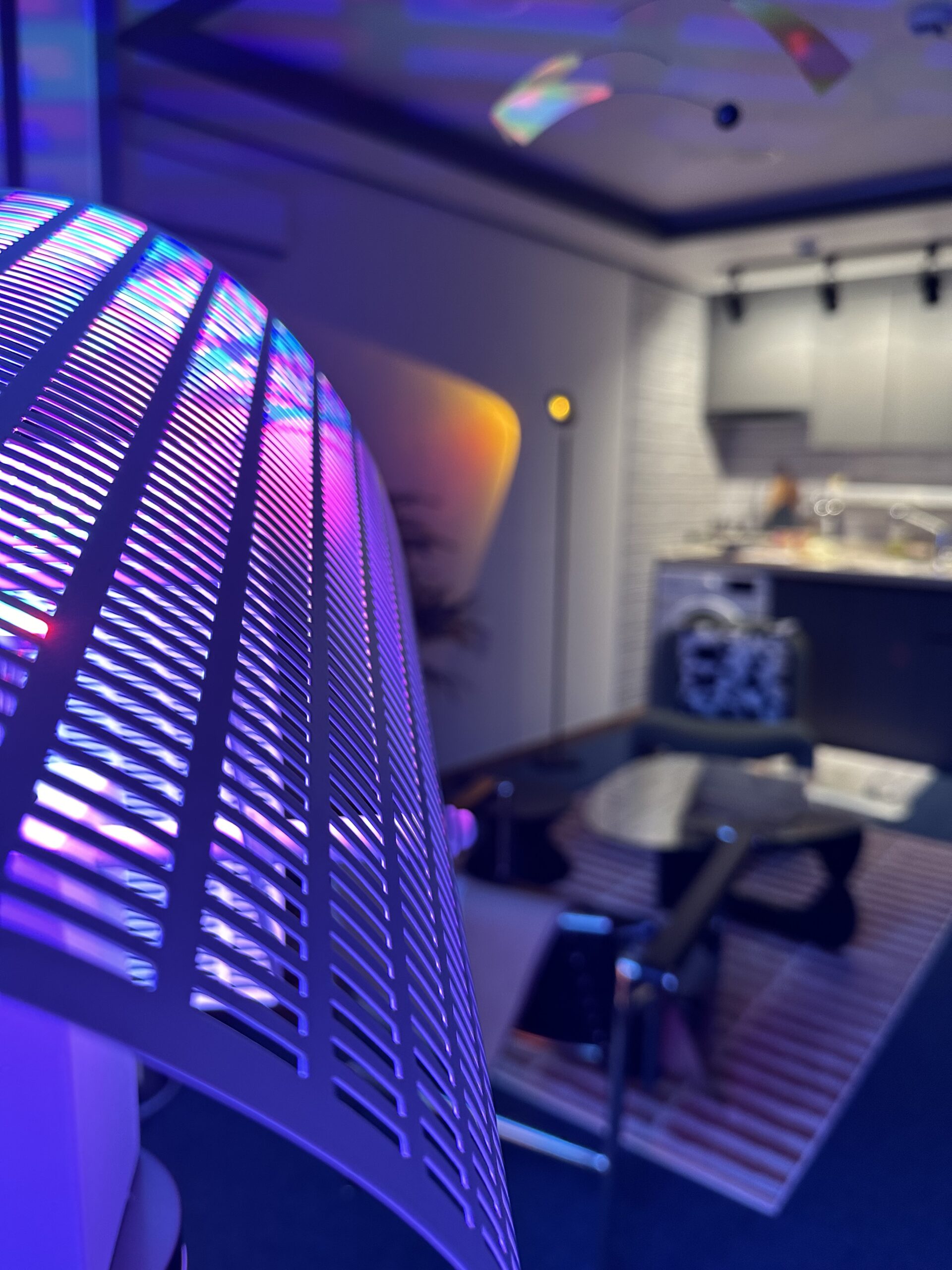 Purple lighting for airbnb design