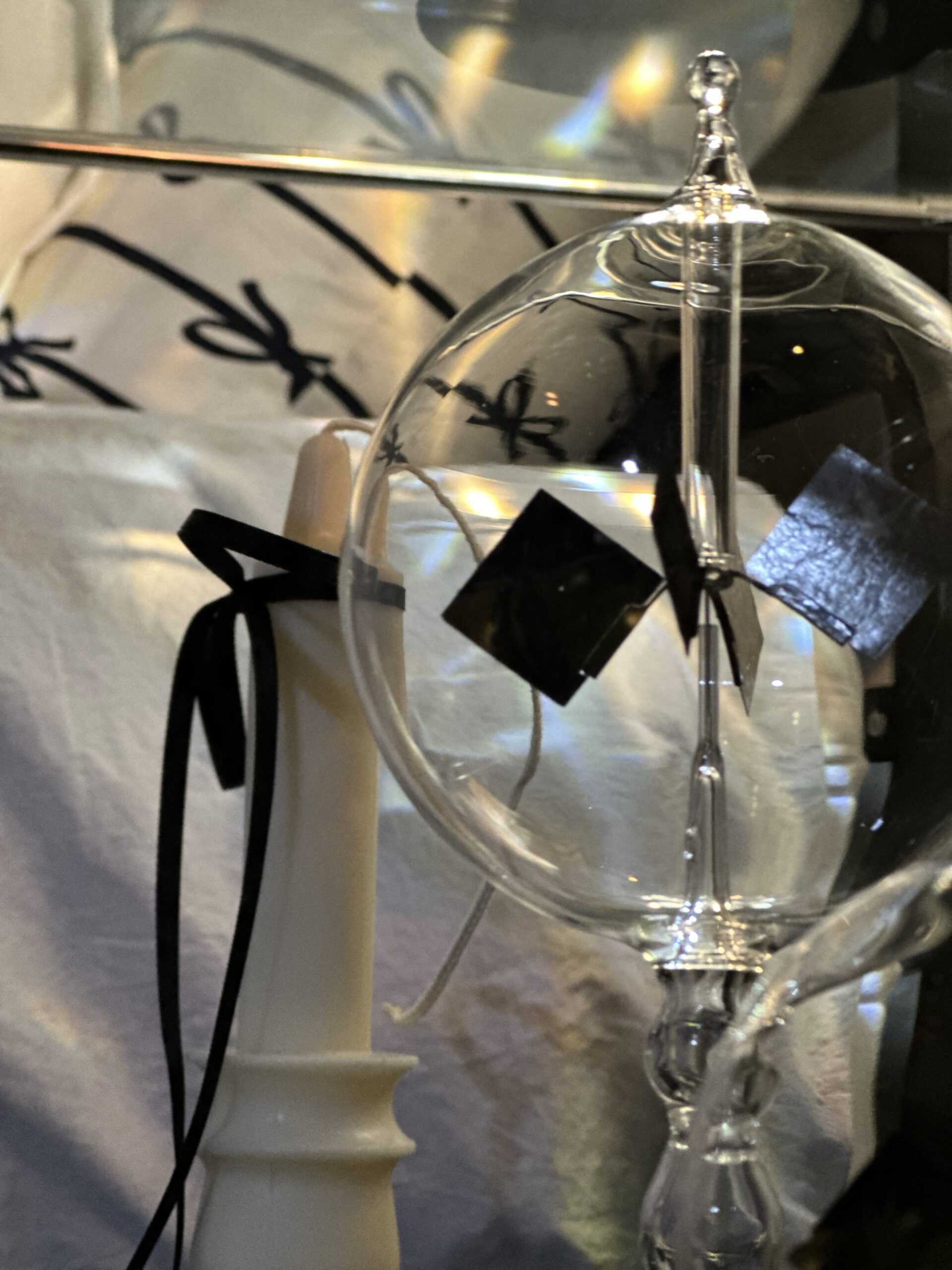 Pastel blue ballet core Airbnb bedroom with rainbow aurora projector and modular glass nightstand creating Instagram-worthy aesthetic