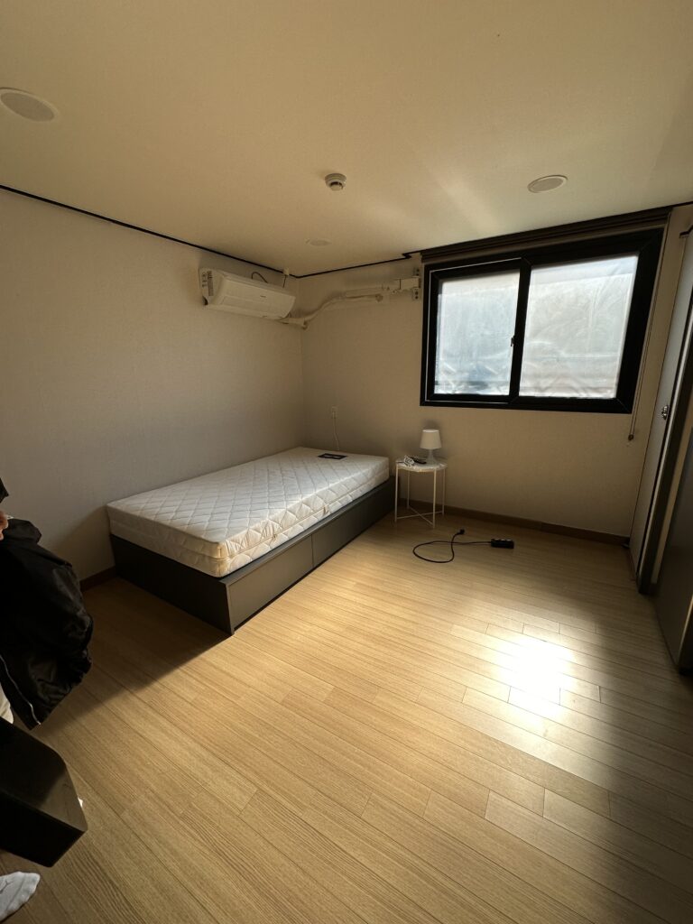 BPD-friendly bedroom transformation showing harsh lighting replaced with warm lamps and organized calming space